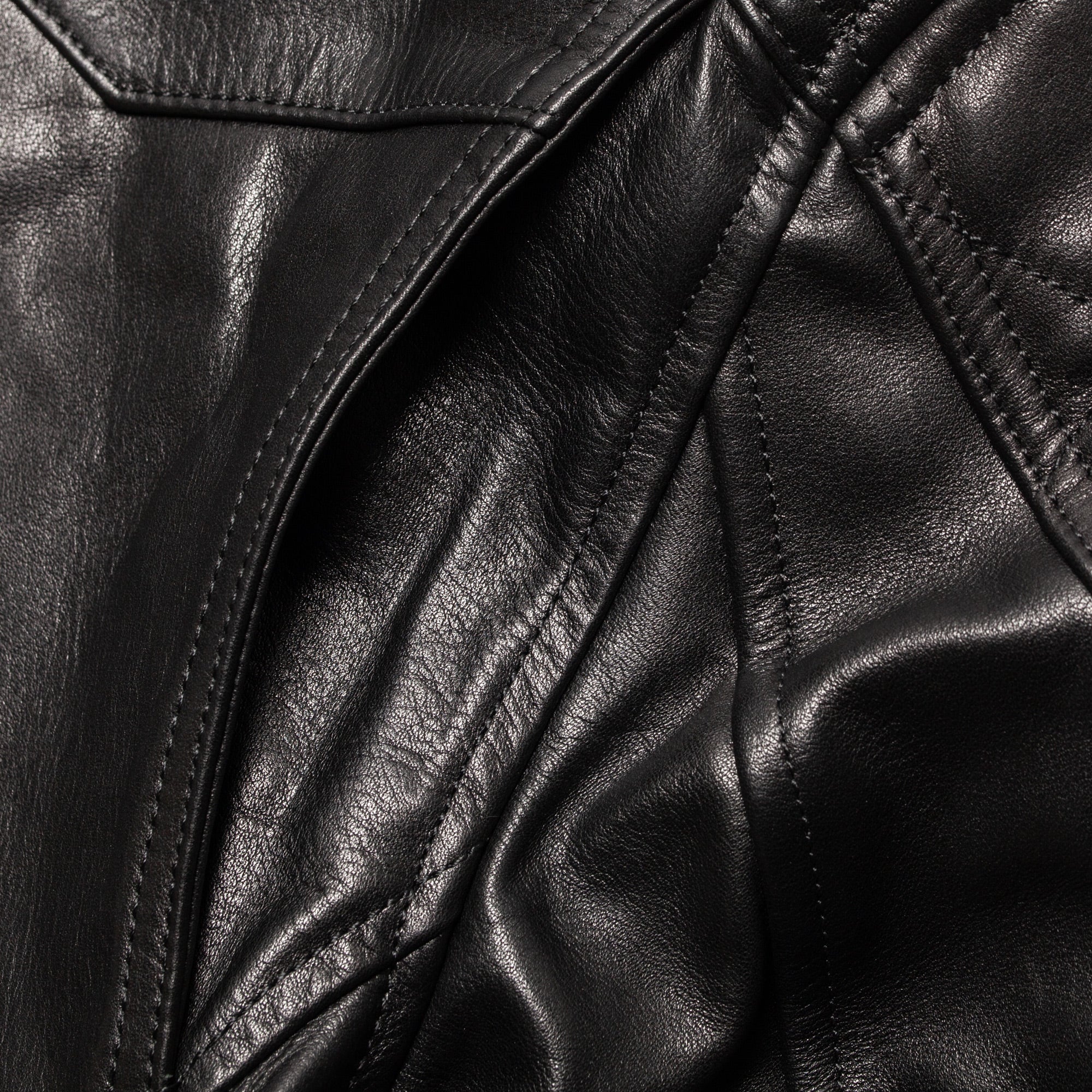 3 Pocket Leather Jacket - Black - Image 7