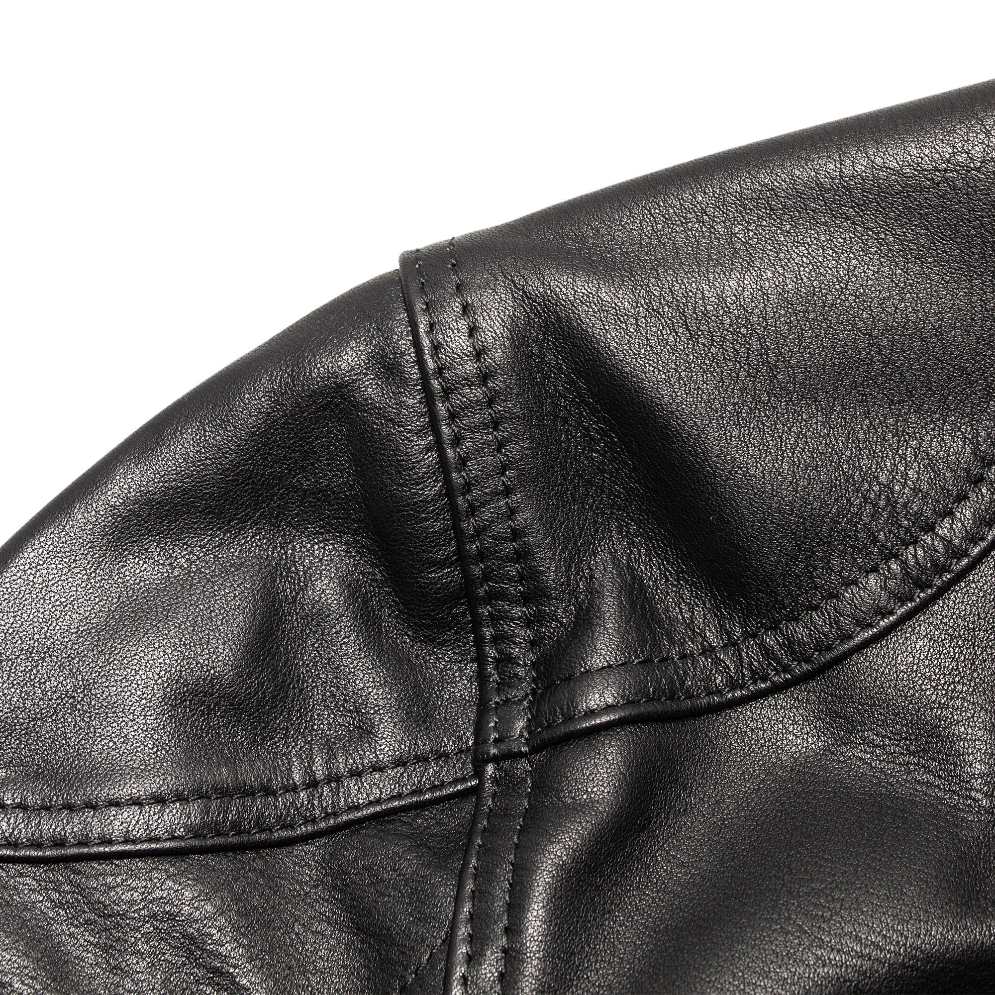 4 Pocket Leather Jacket - Black - Image 12