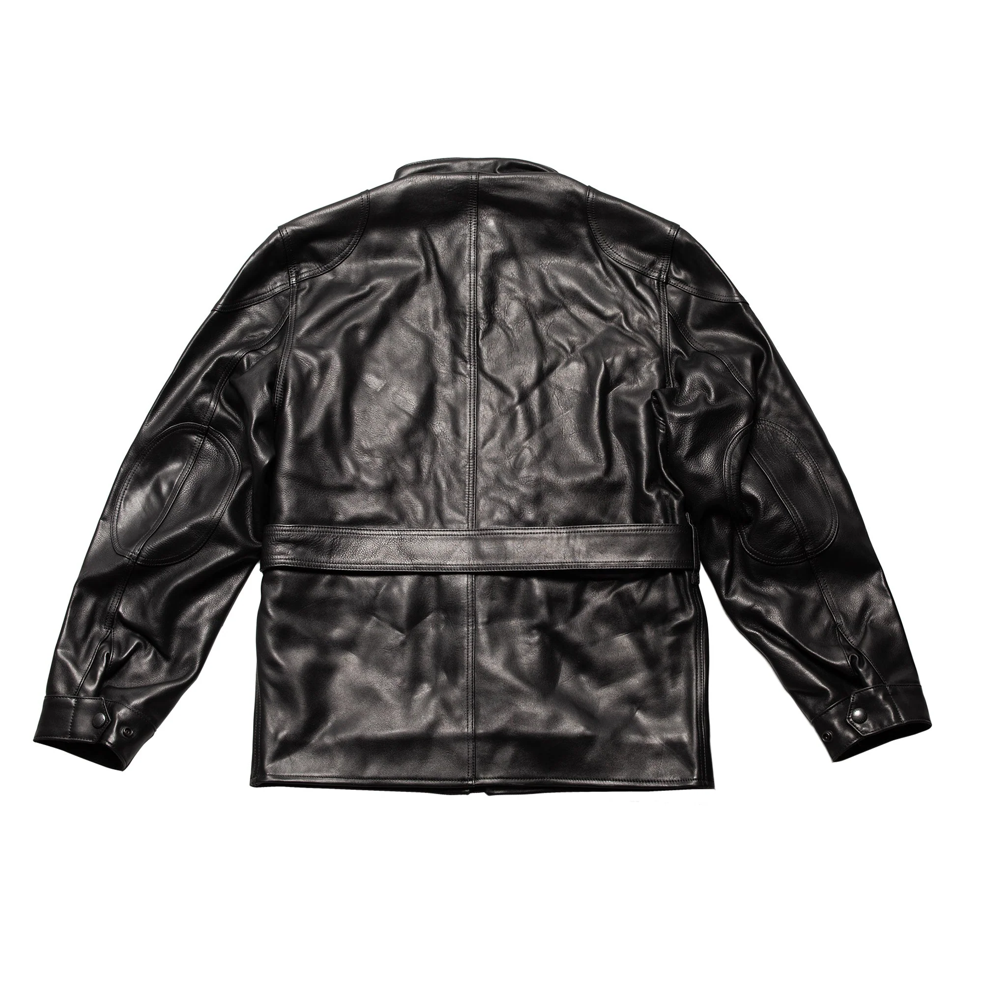 4 Pocket Leather Jacket - Black - Image 3