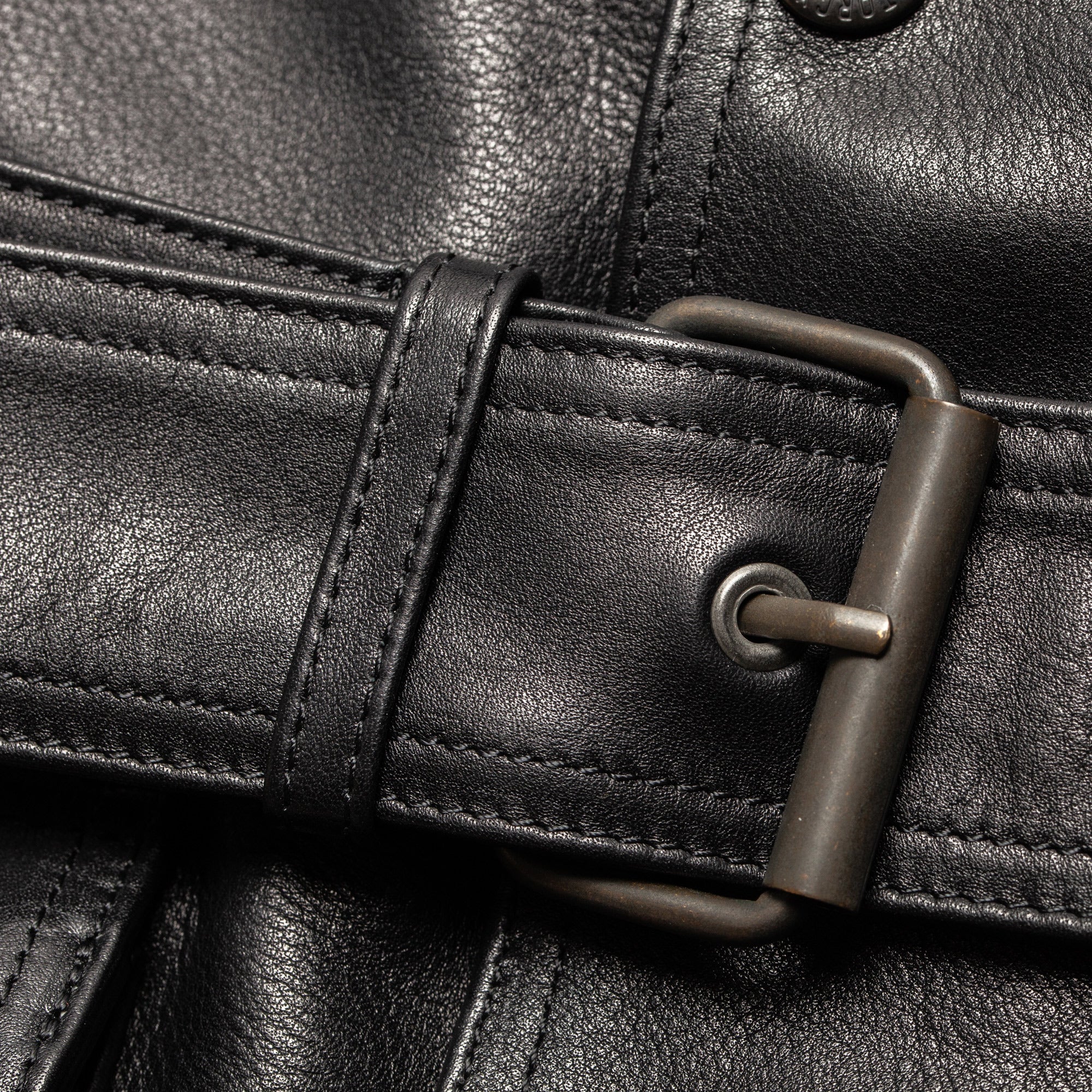 4 Pocket Leather Jacket - Black - Image 7